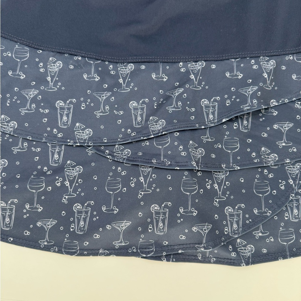 Lucky In Love Fiesta Scallop Skirt Navy Size Small - Picture 2 of 4